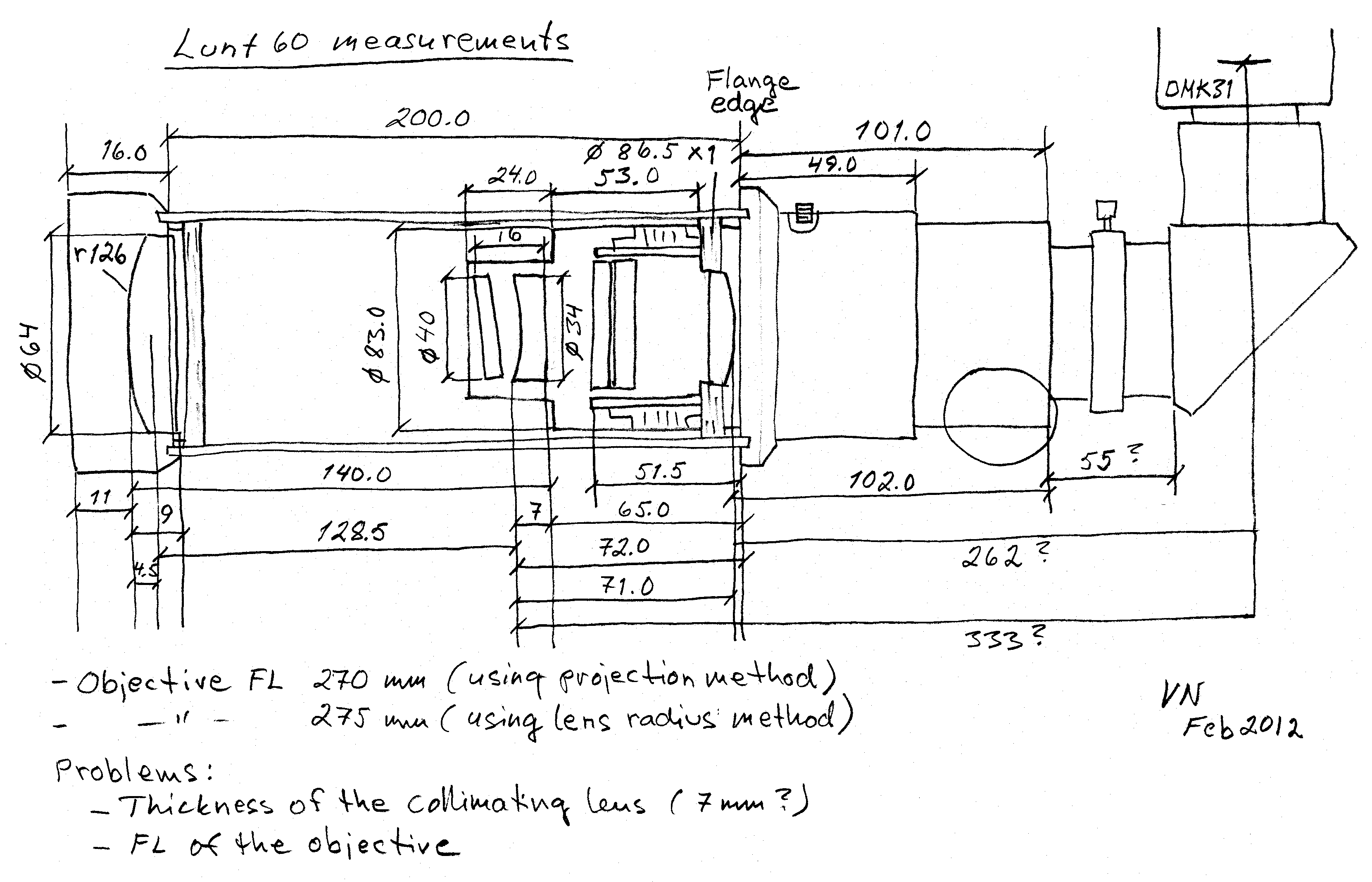 measurements of the Lunt60 (Viljo)