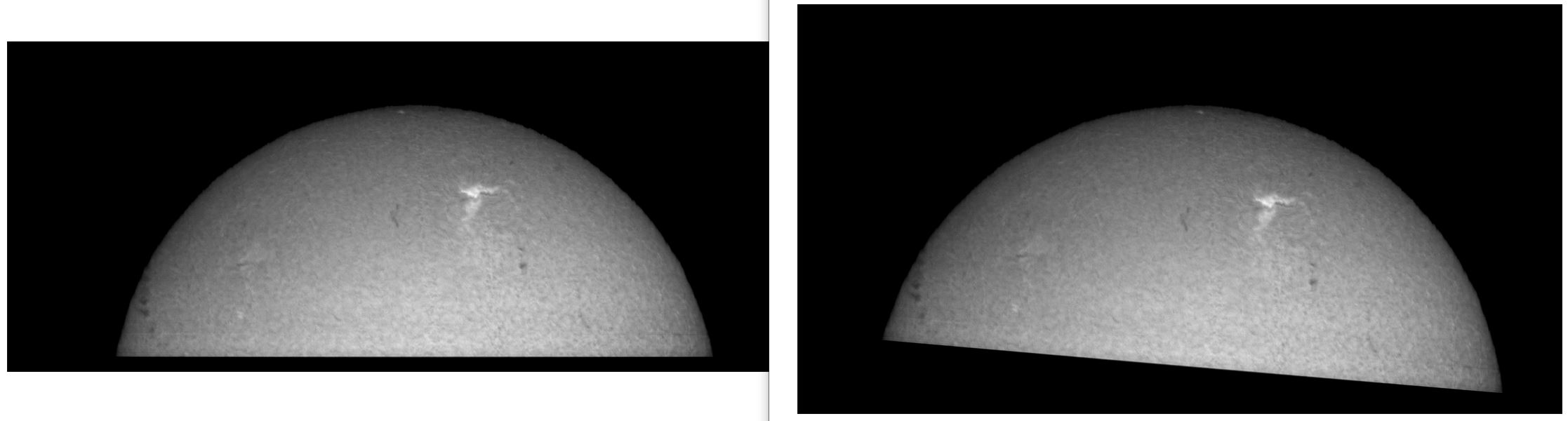 New (left) vs old (right) geometry orientation