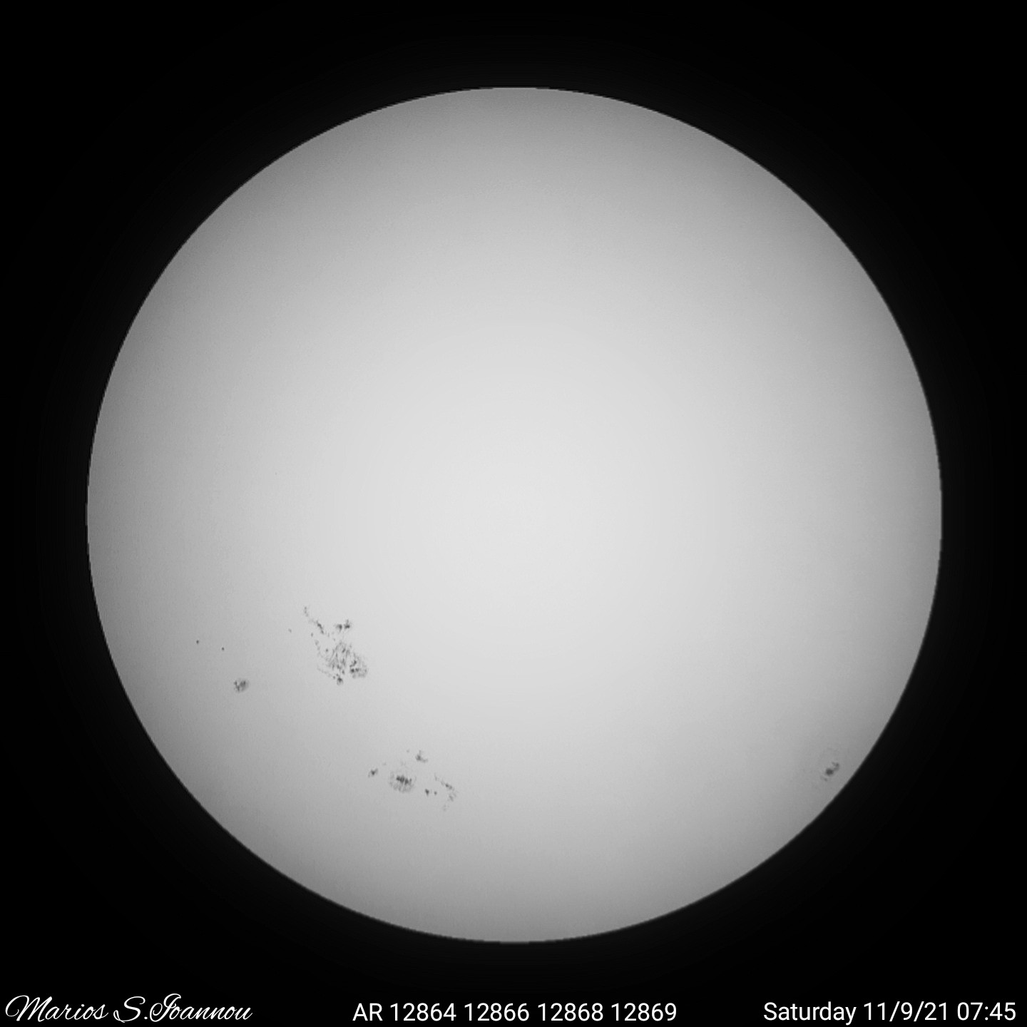 Sunspots 11 9 21 AR 12864 12866 12868 12869.jpg