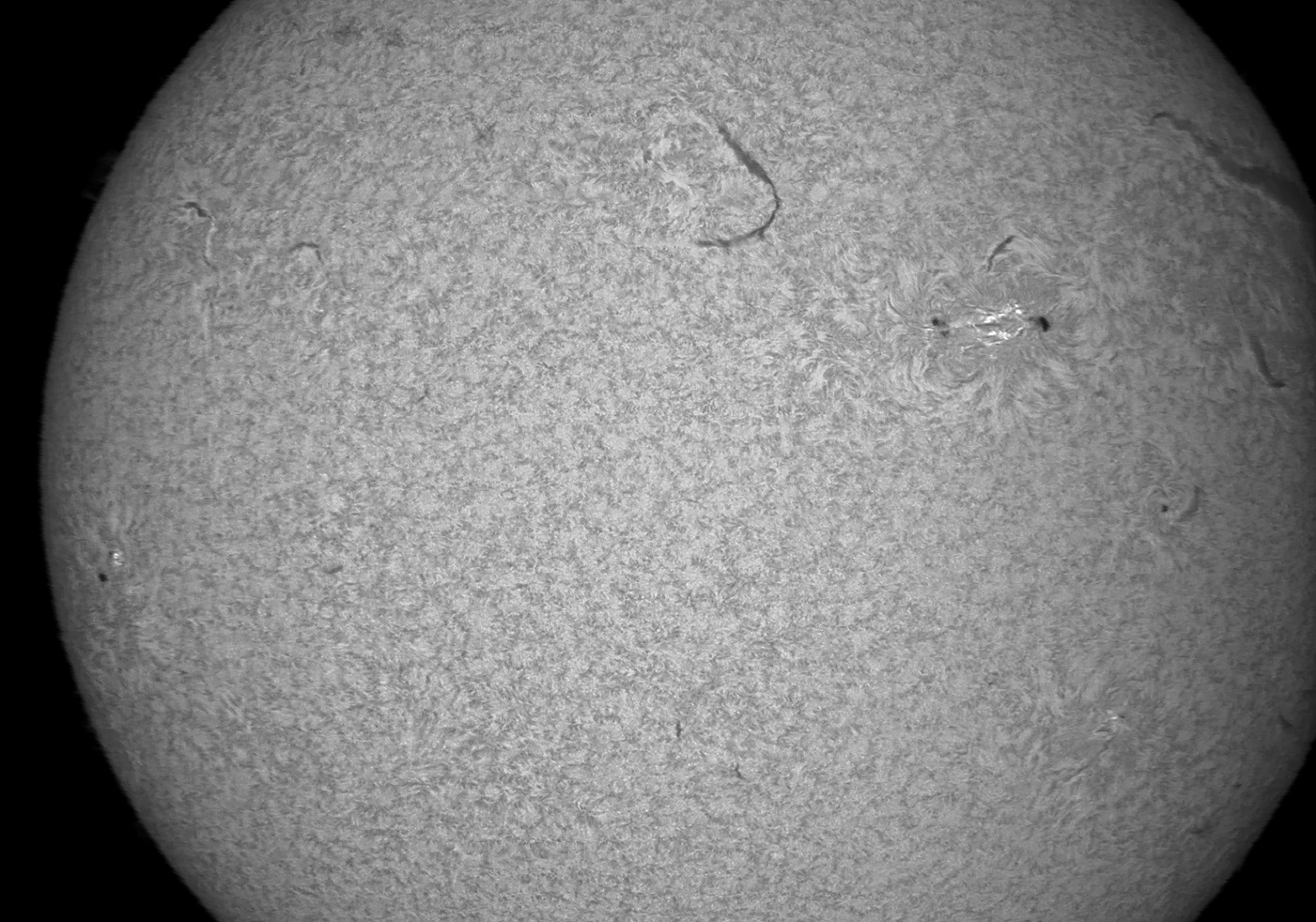 H-beta SHG image, taken at 700mm FL, 106mm aperture, 2400 l/mm grating, 9 micron wide slit, 183MM camera.